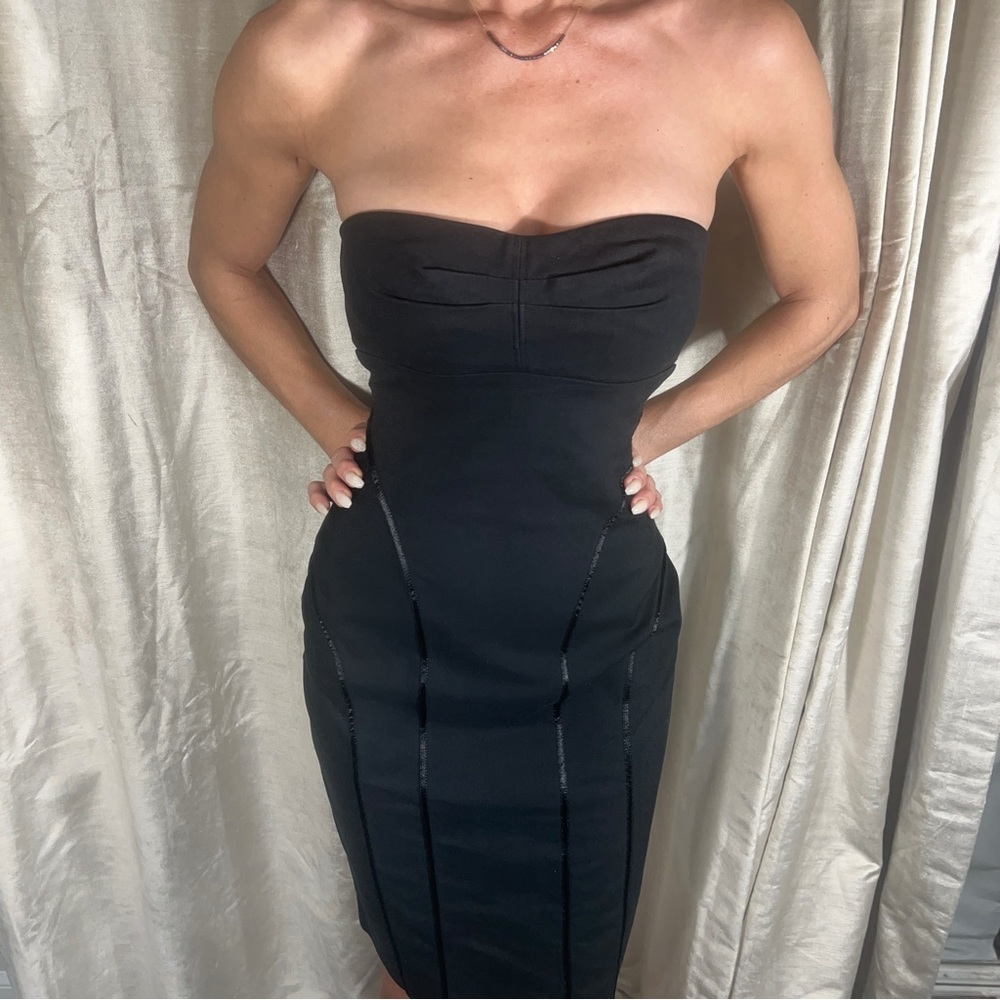 Express Bodycon Black Strapless/Cami Size 0 Dress